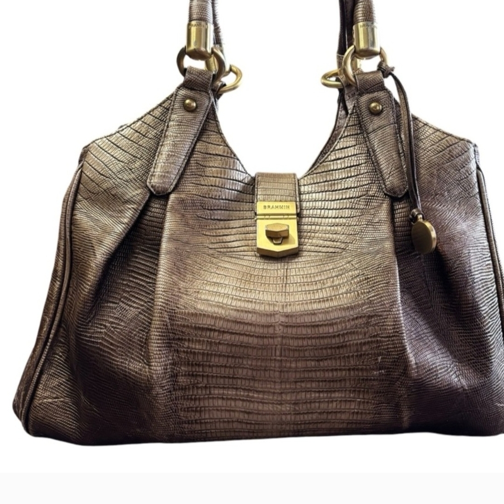 Brahmin Metallic Brown Shoulder Bag